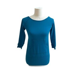 LEI‎ Blue Fitted 3/4 Sleeve Blouse